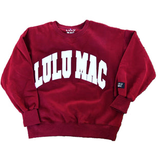 Lulu Mac Rory Sweatshirt - Maroon/White-Sweatshirt-Girlie Girl Originals-NewArrival,Tops Collection-The Twisted Chandelier