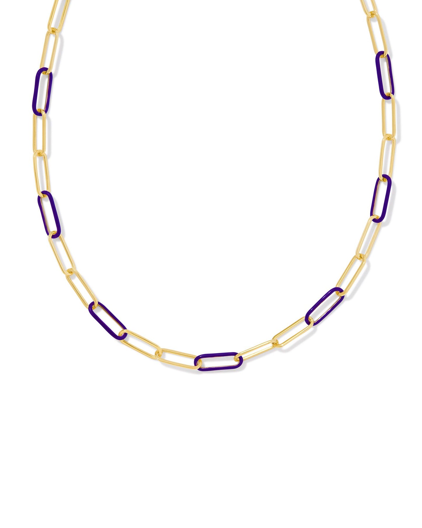 Kendra Scott Ainsley Convertible Chain Necklace Gold Purple Enamel-Necklaces-Kendra Scott-CR 07/31/24, FD 07/31/24, gameday, N00718GLD-The Twisted Chandelier