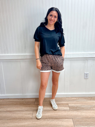 Emmy Puff Sleeve Solid Ribbed Top with Stitch-Shirts & Tops-HEIMISH-FD 05/12/26,Tops Collection-The Twisted Chandelier