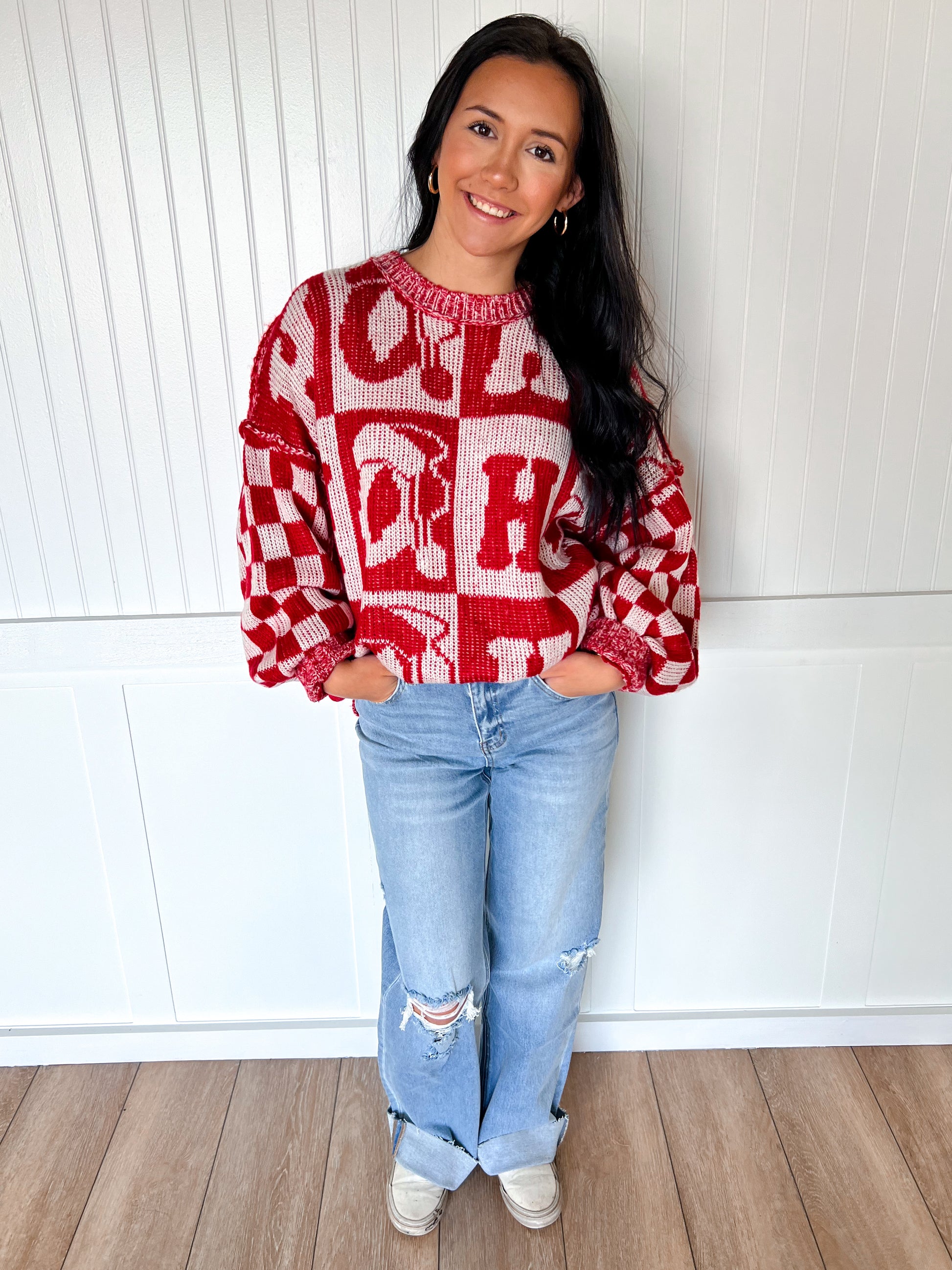 Oversized Sweater With Hohoho-Sweater-Fantastic Fawn-Bin a1,IFKT51707-09,OGP 58.95-The Twisted Chandelier