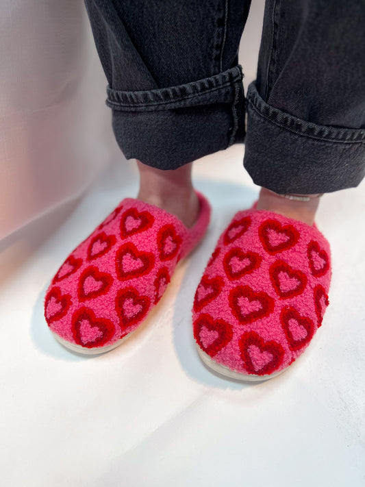 Pink Heart Slippers-SHOES-camel threads--The Twisted Chandelier