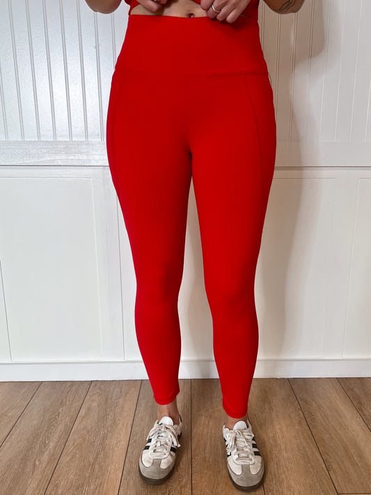 Lilly Tapered Band Essential Solid Highwaist Leggings-Active Wear-Mono B-09/13/25,Bin B1,bottoms,FD 01/07/25,OGP 28.99-The Twisted Chandelier