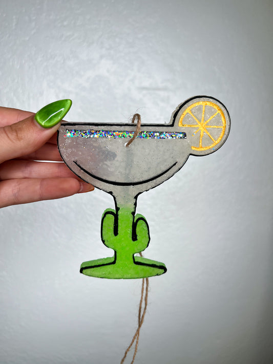 Margarita Glass Car Freshie-Southern Creek Wholesale-Margaritaville-Yellow-The Twisted Chandelier