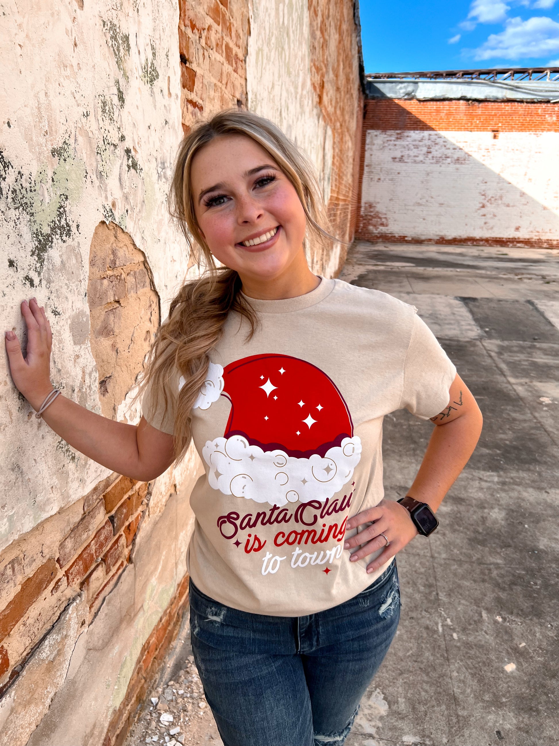 Santa Claus Pearl Graphic T-Shirt-Top-Tees2urdoor-$25 & Under Sale,Tops Collection-The Twisted Chandelier