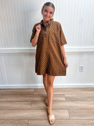 Dallas Polka Dot Denim Shirt Dress-Dress-Sewn and Seen-DJR,Fall Favorites,FD 08/26/26,NewArrival-The Twisted Chandelier