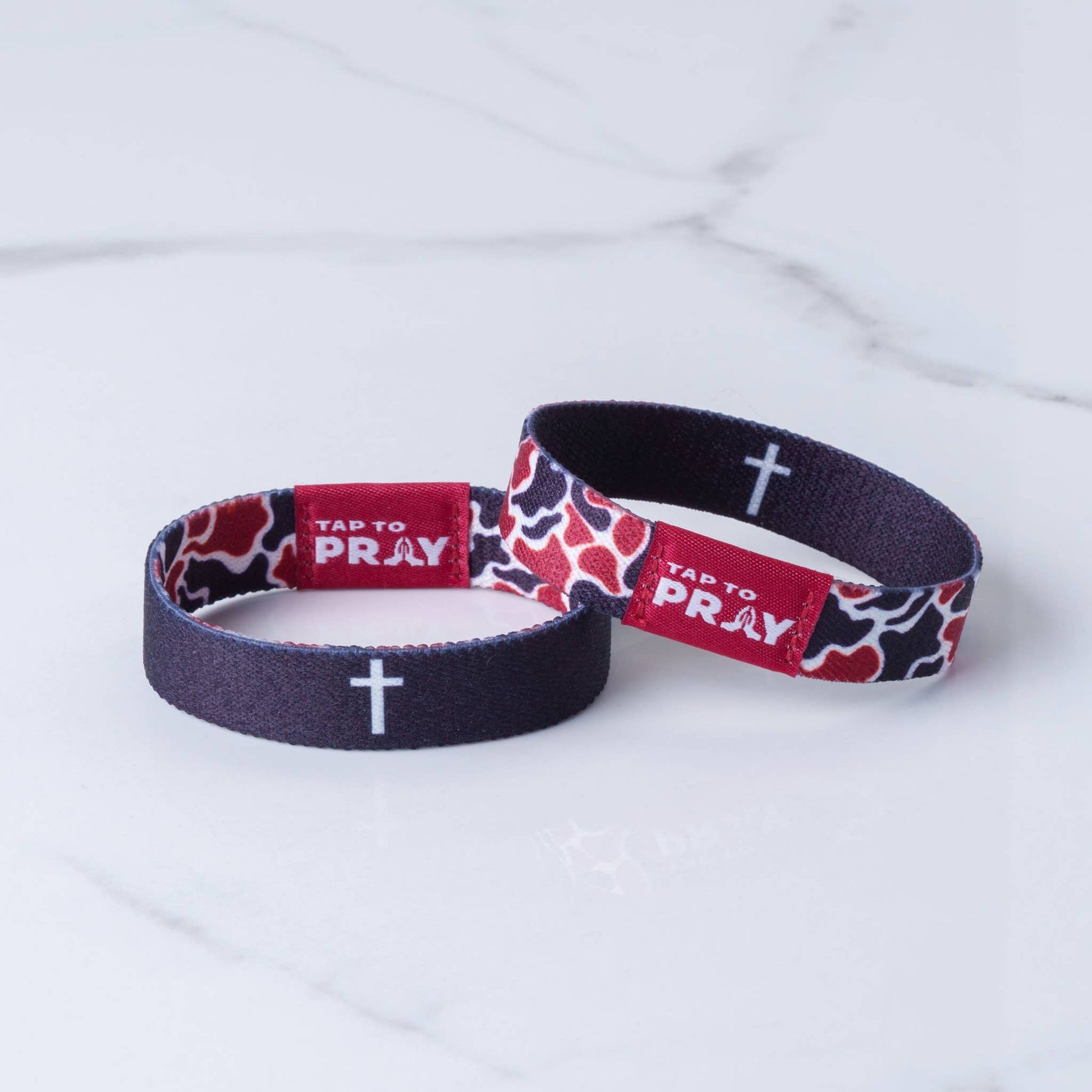 Tap To Pray™ Wristbands - Team Camo - Maroon & Black-Versible-The Twisted Chandelier