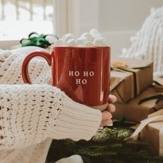 Ho Ho Ho Red Stoneware Coffee Mug - Christmas Decor-Sweet Water Decor-The Twisted Chandelier