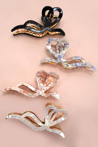 Premium PVC Toile Pattern Bow Hair Claw Clips-Hair Claws & Clips-JOSSLYN by wall to wall-40H928-The Twisted Chandelier