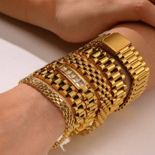 Stainless Steel Watch Chain Bracelet-JOSSLYN by wall to wall-40B5241-The Twisted Chandelier