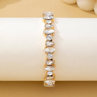 Crystal Gold-Tone Stretch Statement Bracelet | 80B1786-JOSSLYN by wall to wall-The Twisted Chandelier
