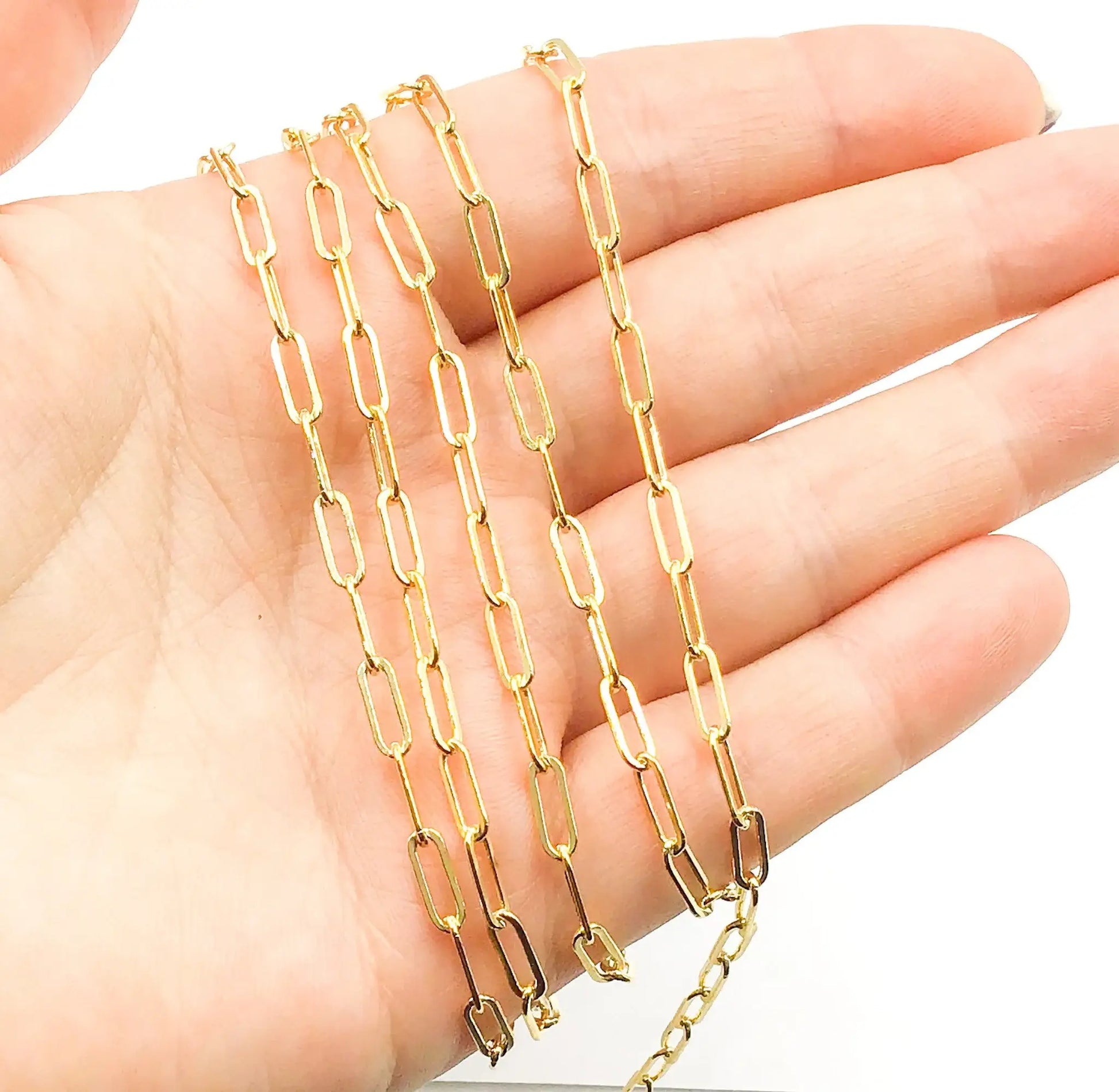 Nala - 2903FGF. 14K Gold Filled Paperclip Flat Chain-Permanent Jewelry-Jewels & Chains-The Twisted Chandelier