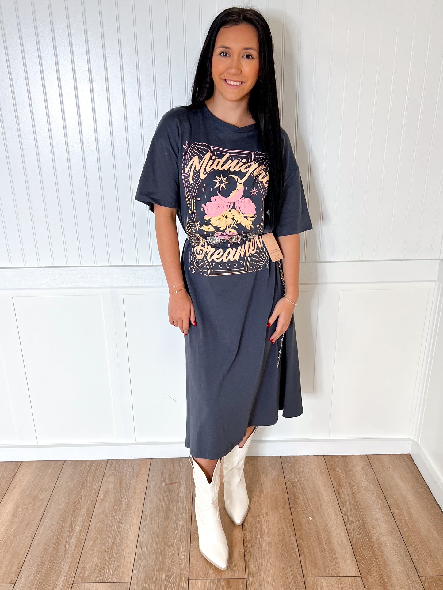 Midnight Dreamer Graphic Dress-Dresses-tres bien-& Jumpsuits,04/21/25,05/27/24,11/28/23 md,1st md,DJR,Dresses,Max Retail,Rompers,western & concert-The Twisted Chandelier