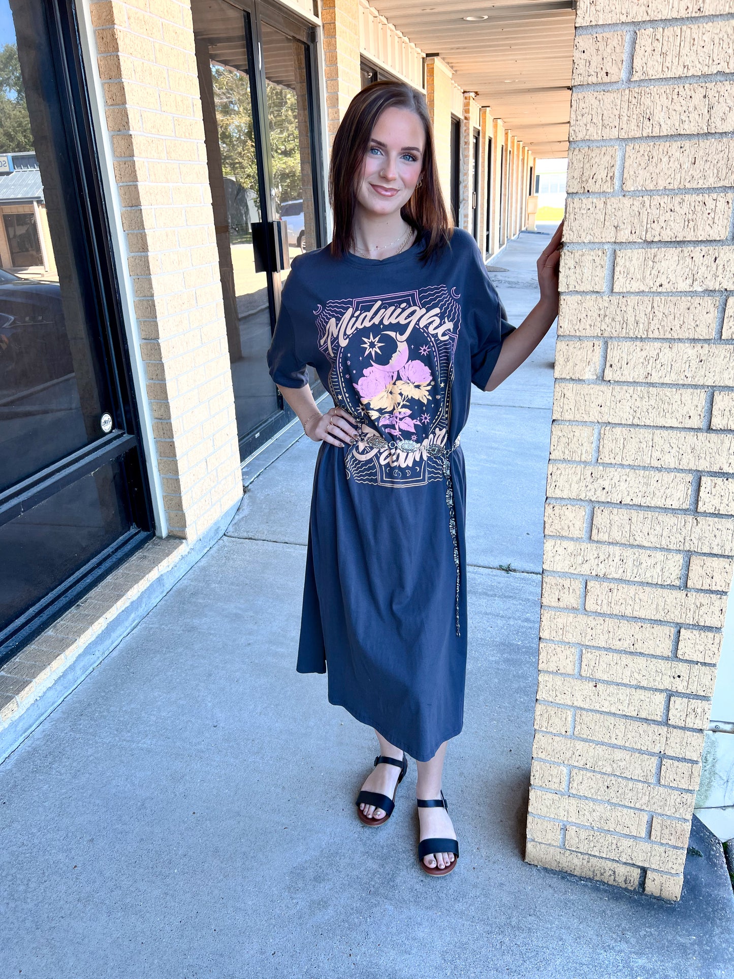 Midnight Dreamer Graphic Dress-Dresses-tres bien-& Jumpsuits,04/21/25,05/27/24,11/28/23 md,1st md,DJR,Dresses,Max Retail,Rompers,western & concert-The Twisted Chandelier