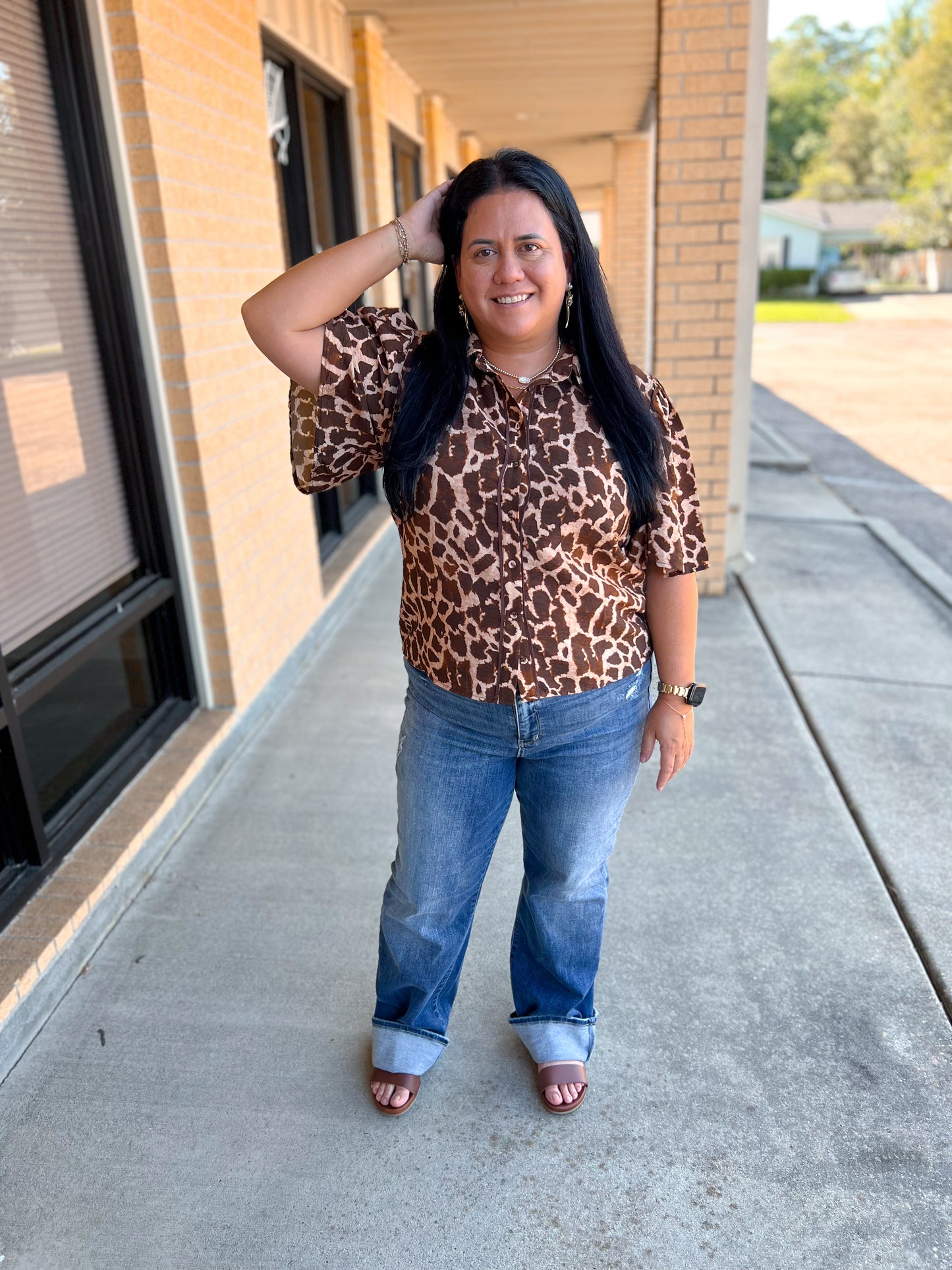 Nova Printed Woven Top-FLYING TOMATO-BIN A 3,FD 8/5/25,IT13762,Tops Collection-The Twisted Chandelier