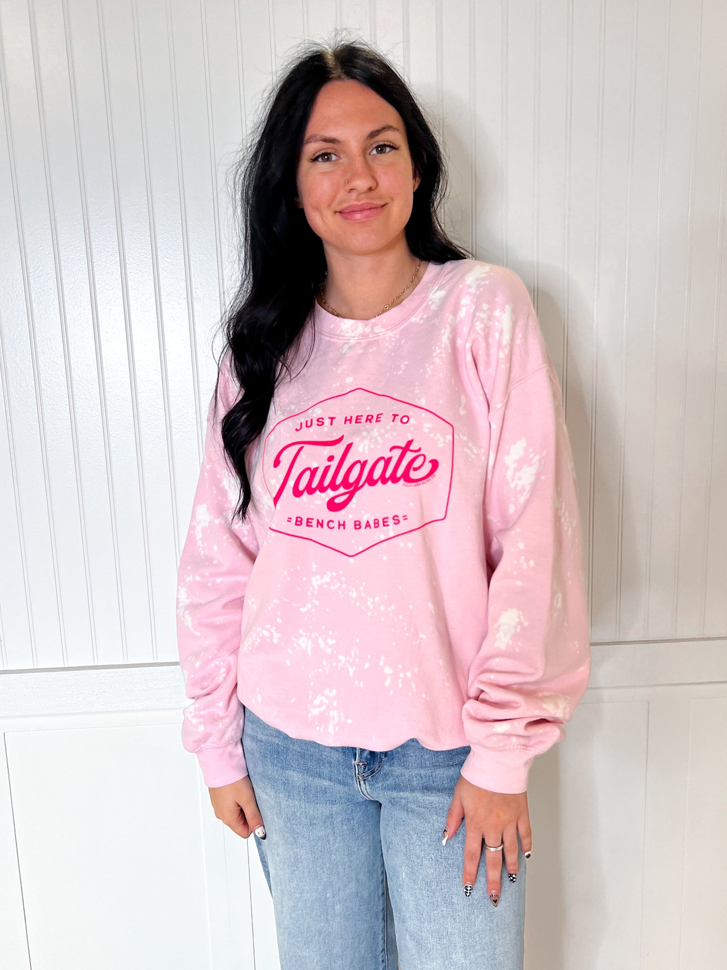 Pink Tailgate Sprinkled Sweatshirt-Sweatshirt-southern bliss co-Max Retail,not on the floor only in totes,Tops Collection,Winter tote T4-The Twisted Chandelier