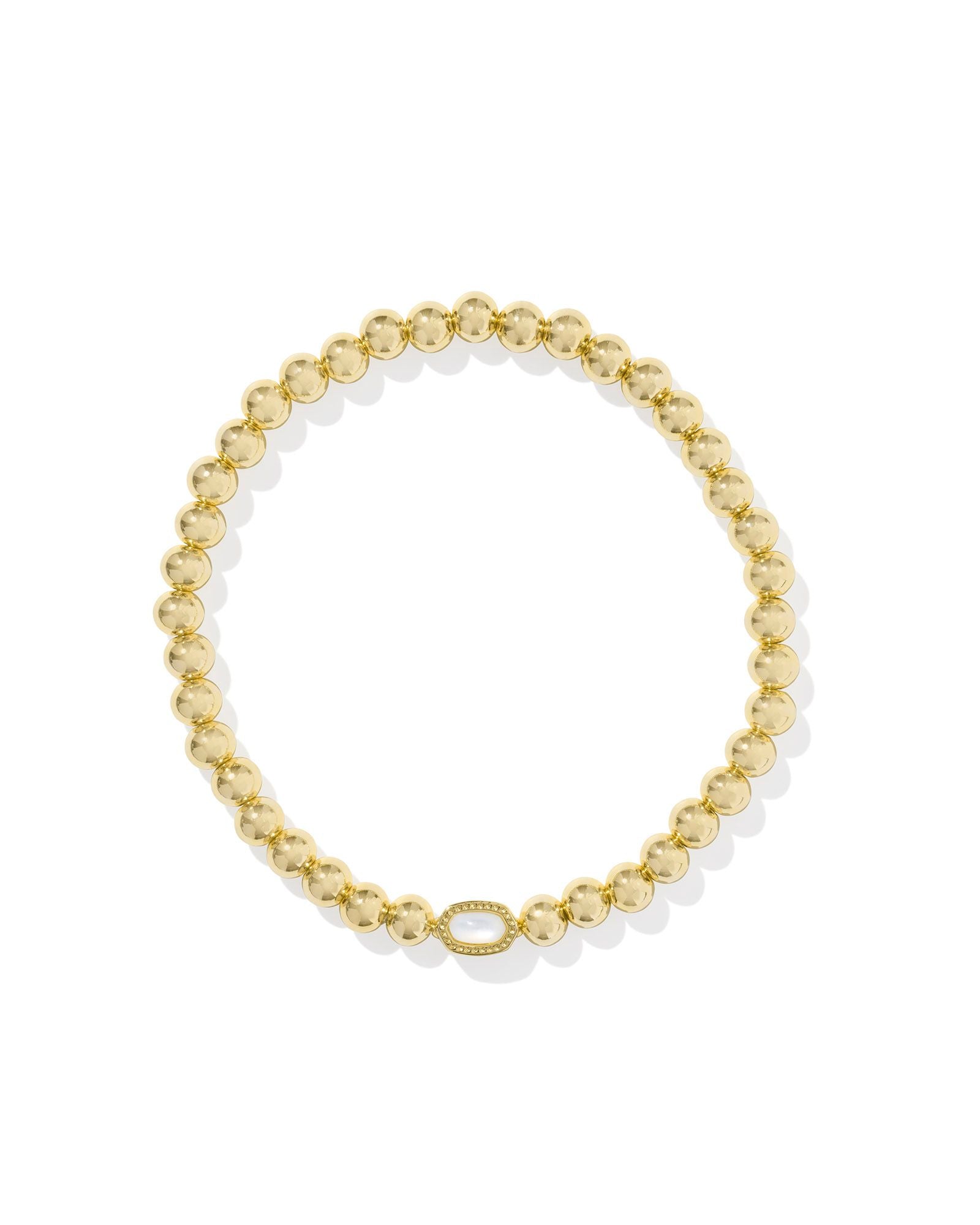 Kendra Scott Mini Elaina Stretch Bracelet Gold Ivory Mother Of Pearl-Bracelets-Kendra Scott-B00252GLD-The Twisted Chandelier