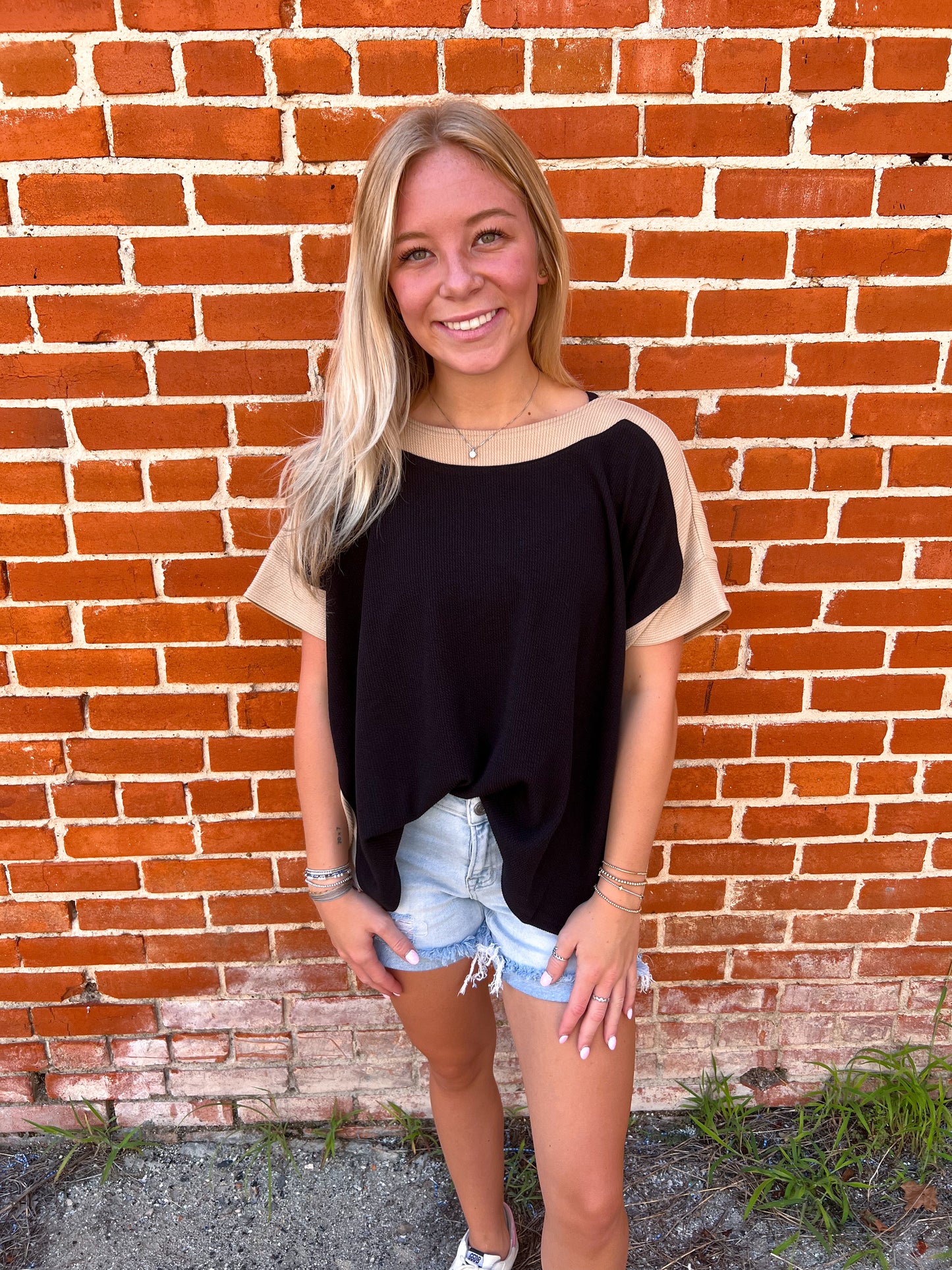 Malina Color Block Short Sleeve Top-top-ee:some-Bin a1,FD 8/5/25,TK14095,Tops Collection-The Twisted Chandelier