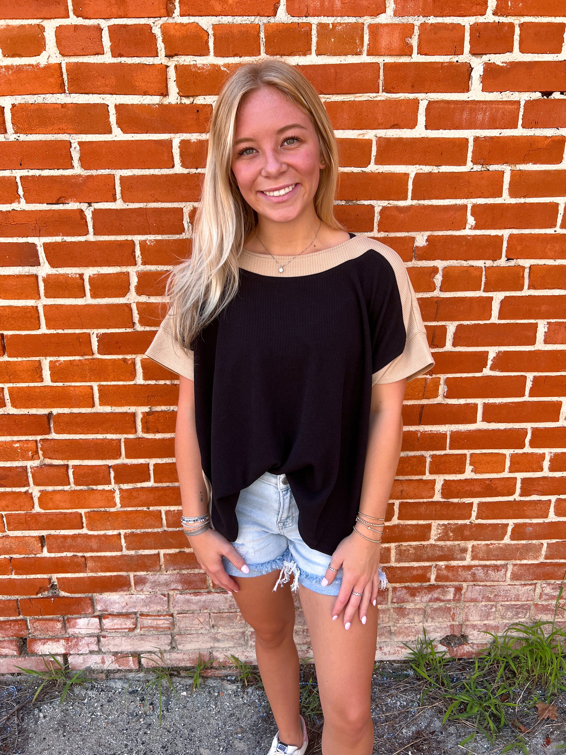 Malina Color Block Short Sleeve Top-top-ee:some-Bin a1,FD 8/5/25,TK14095,Tops Collection-The Twisted Chandelier