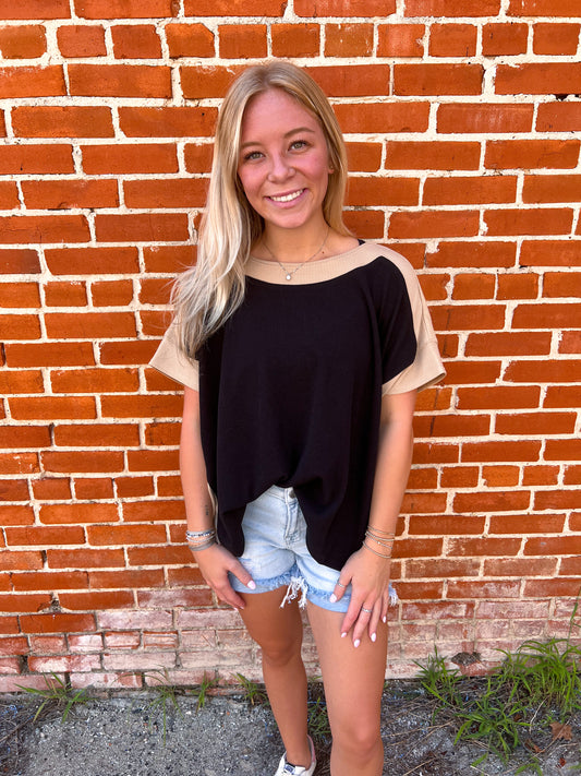 Malina Color Block Short Sleeve Top-top-ee:some-Bin a1,FD 8/5/25,TK14095,Tops Collection-The Twisted Chandelier