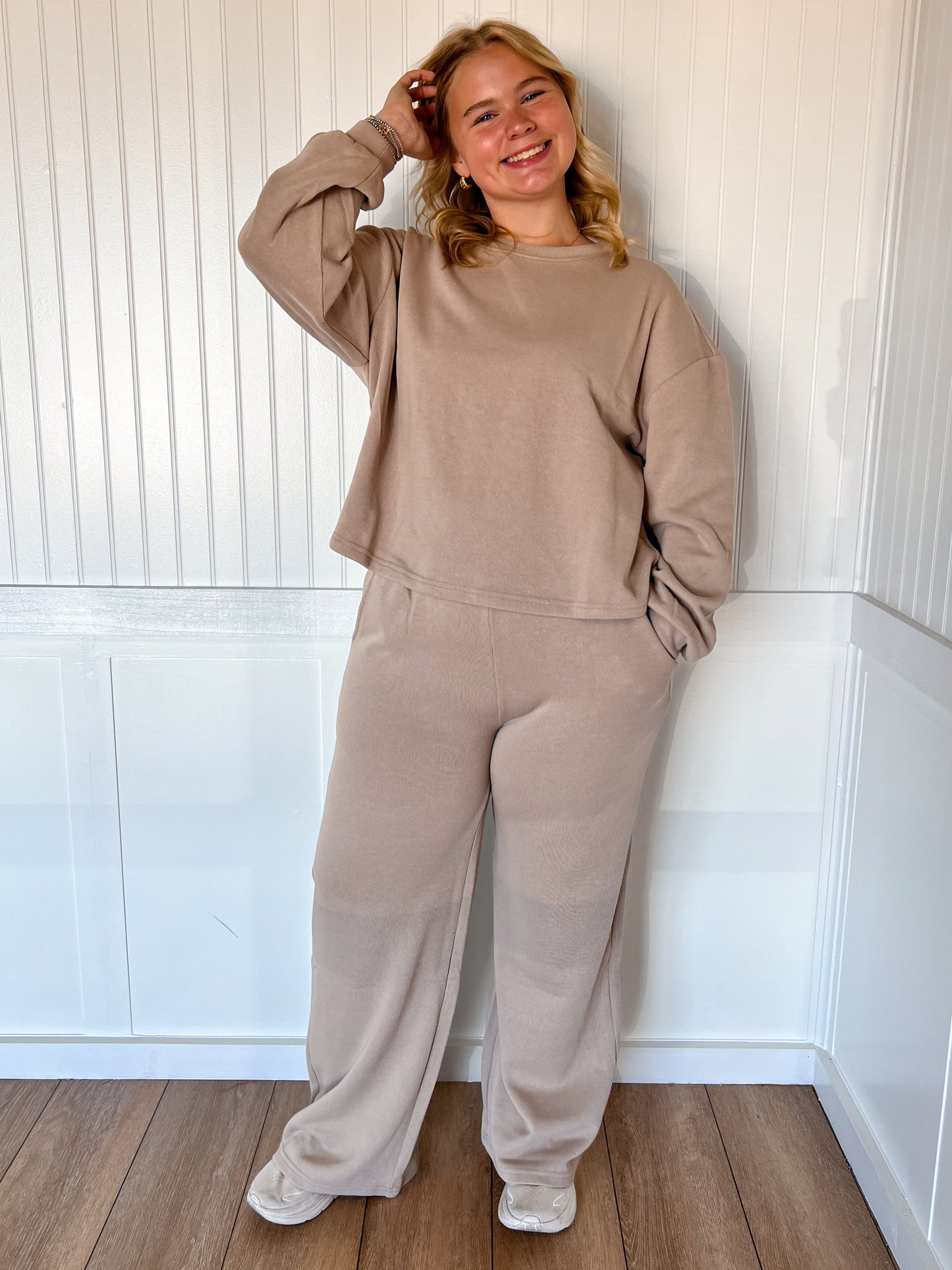 Bellamy French Rib Pullover and Pant Set-Zenana-The Twisted Chandelier