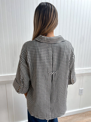 Adeline Gingham V-Neck Top-Top-ENTRO-Fall Favorites,FD 10/12/26,NewArrival,Tops Collection-The Twisted Chandelier