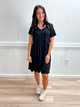 Lennox Solid Dress with Ruffles and Side Pocket-Dress-HEIMISH-DJR-The Twisted Chandelier