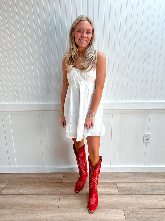 Noelle Woven Ruffle Dress