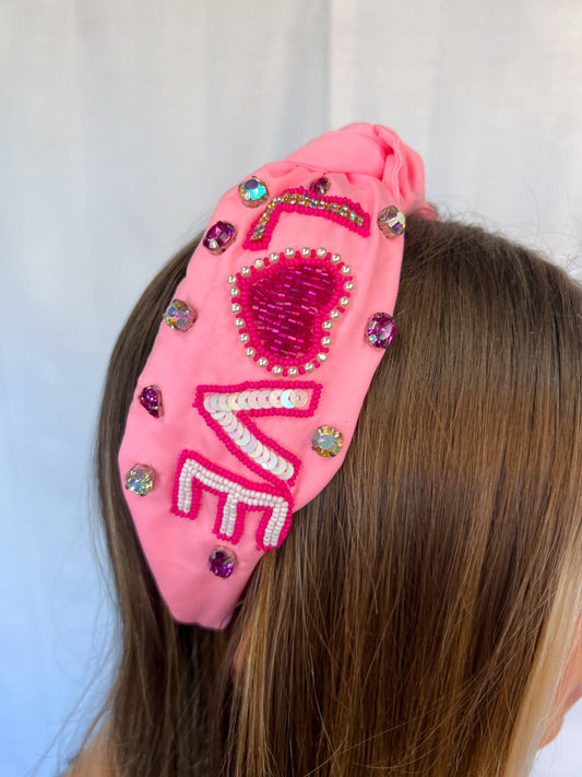 Love Knot Headband Pink-Headband-Kenze Pannee-00360495,Accessories-The Twisted Chandelier