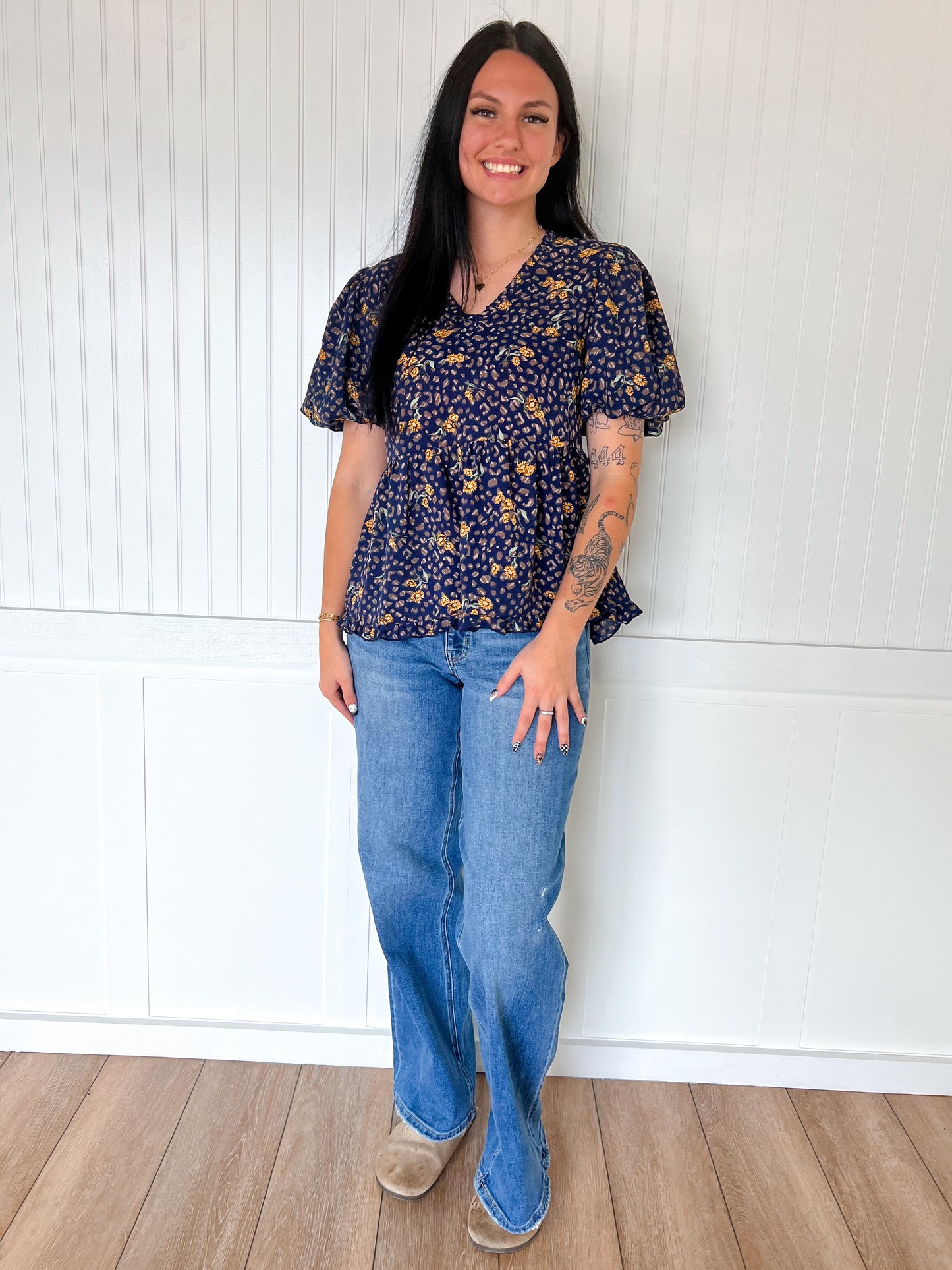 Dixie Leopard Floral Peplum Top-top-jodifl-BIN A5,FD 08/19/25,Tops Collection-The Twisted Chandelier