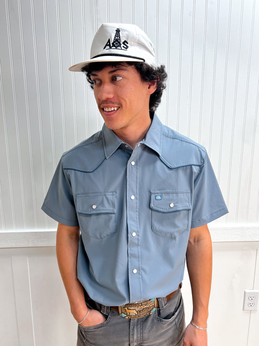 Men's Rio Pearl Snap Shirt-River Road Clothing Company-FD 03/10/26,Men's-Medium-Steel-The Twisted Chandelier