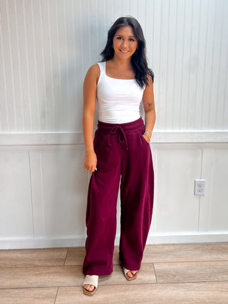 Ellison Fleece Barrel Leg Sweatpants-Pants-Zenana-bottoms,Fall Favorites,gameday,NewArrival-The Twisted Chandelier