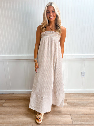 Madeline Embroidered Smocked Striped Tunic Maxi Dress-Dress-Blu Pepper-DJR,FD 07/06/26-The Twisted Chandelier