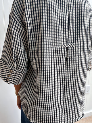 Adeline Gingham V-Neck Top-Top-ENTRO-Fall Favorites,FD 10/12/26,NewArrival,Tops Collection-The Twisted Chandelier