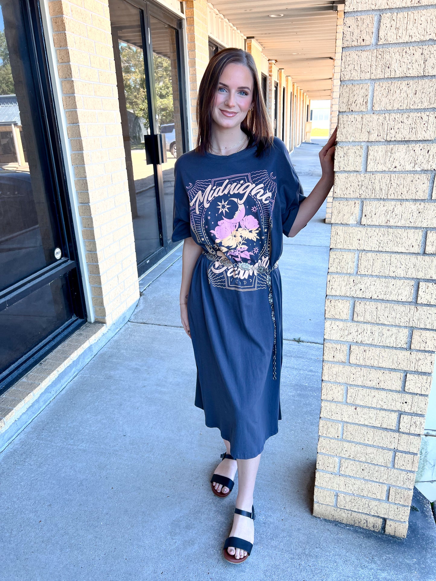 Midnight Dreamer Graphic Dress-Dresses-tres bien-& Jumpsuits,04/21/25,05/27/24,11/28/23 md,1st md,DJR,Dresses,Max Retail,Rompers,western & concert-The Twisted Chandelier