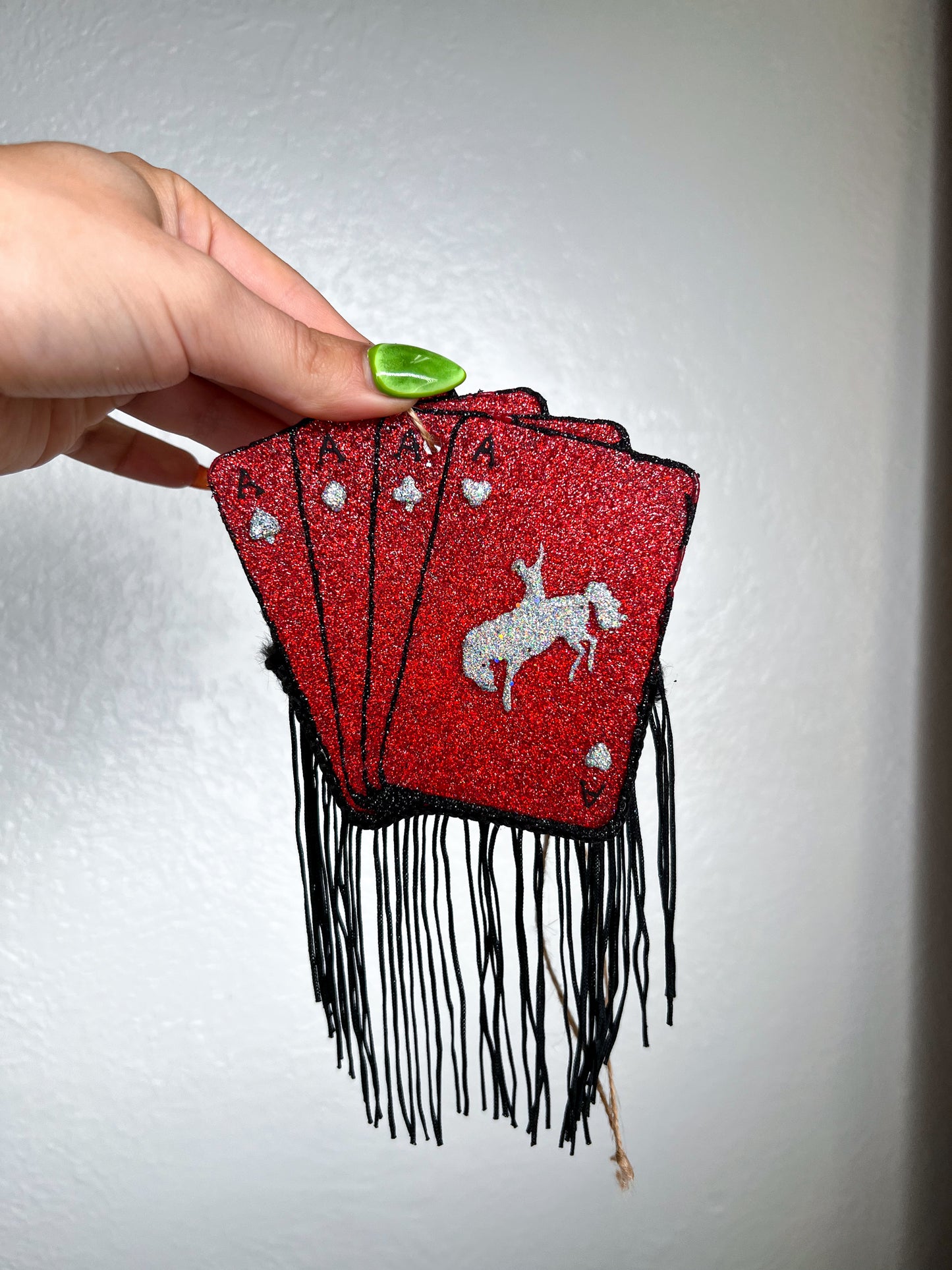 Playing Cards with Fringe Car Freshie-Southern Creek Wholesale-Volcano-Black-The Twisted Chandelier