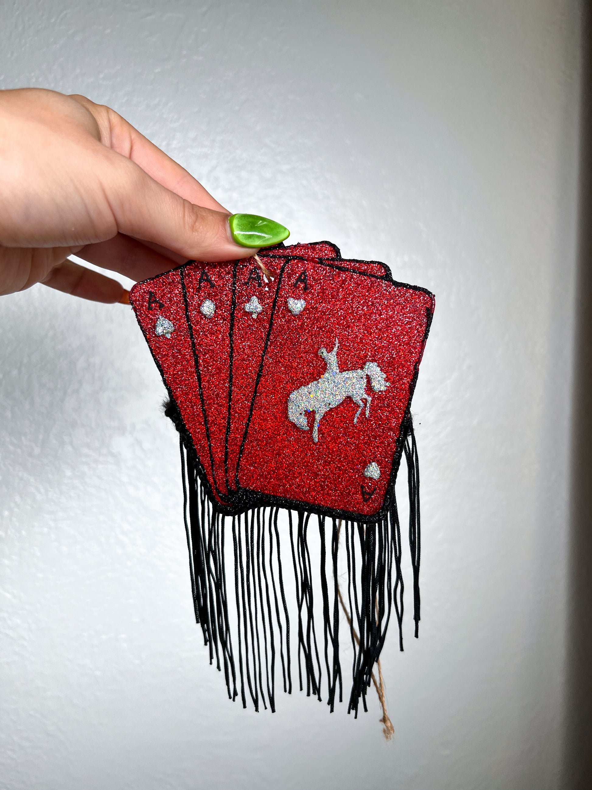 Playing Cards with Fringe Car Freshie-Southern Creek Wholesale-Volcano-Black-The Twisted Chandelier