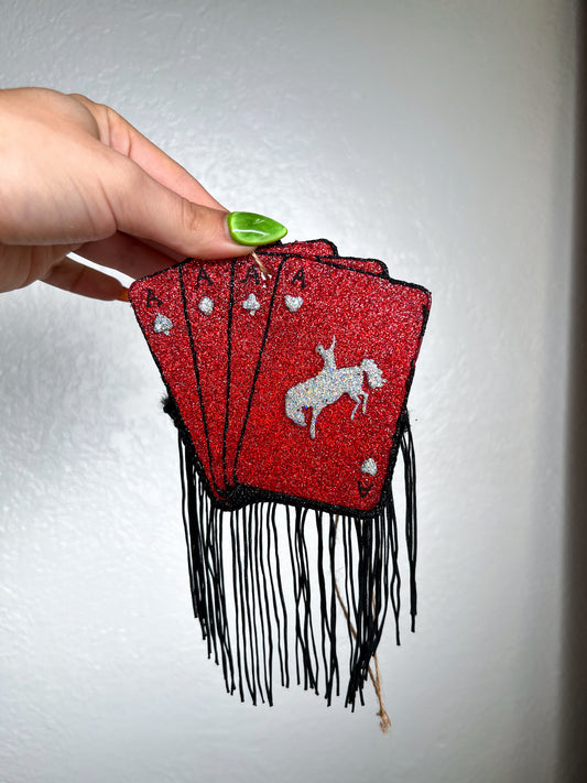 Playing Cards with Fringe Car Freshie-Southern Creek Wholesale-Volcano-Black-The Twisted Chandelier