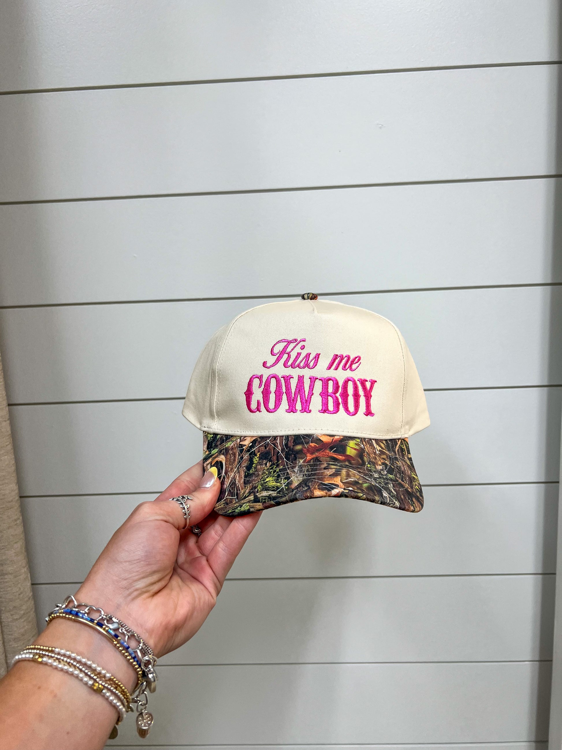 Kiss Me Cowboy Embroidery Cap-Fashion City-fd 08/08/25-The Twisted Chandelier