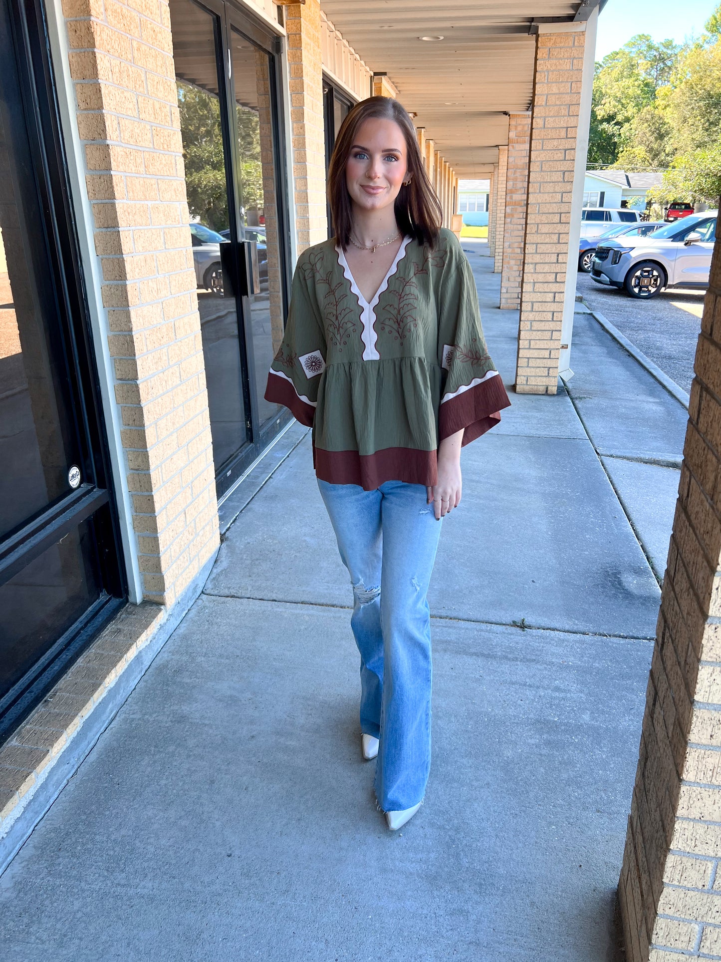 Maren Color Block Airflow Oversized Peasant Blouse-Oddi-Bin B4,FD 10/23/25,Tops Collection-The Twisted Chandelier