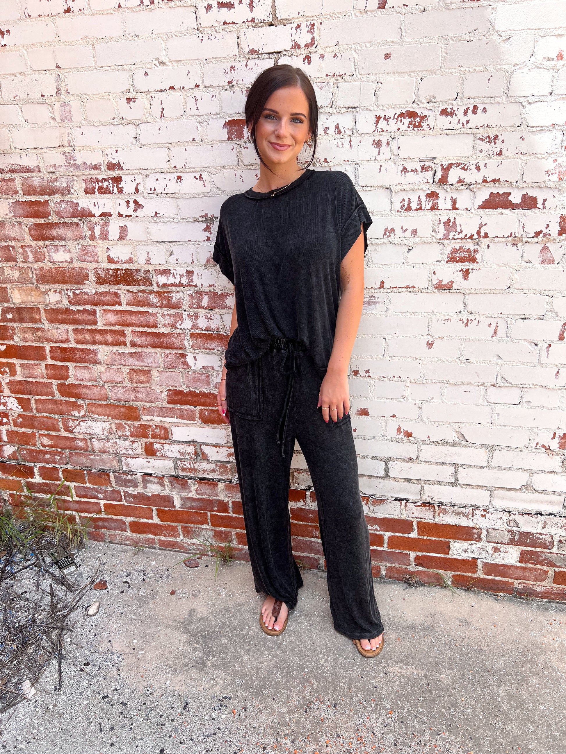 Piper Ribbed Mineral Washed Pants-Sewn and Seen-Bin C5,bottoms,FD 07/22/25-The Twisted Chandelier