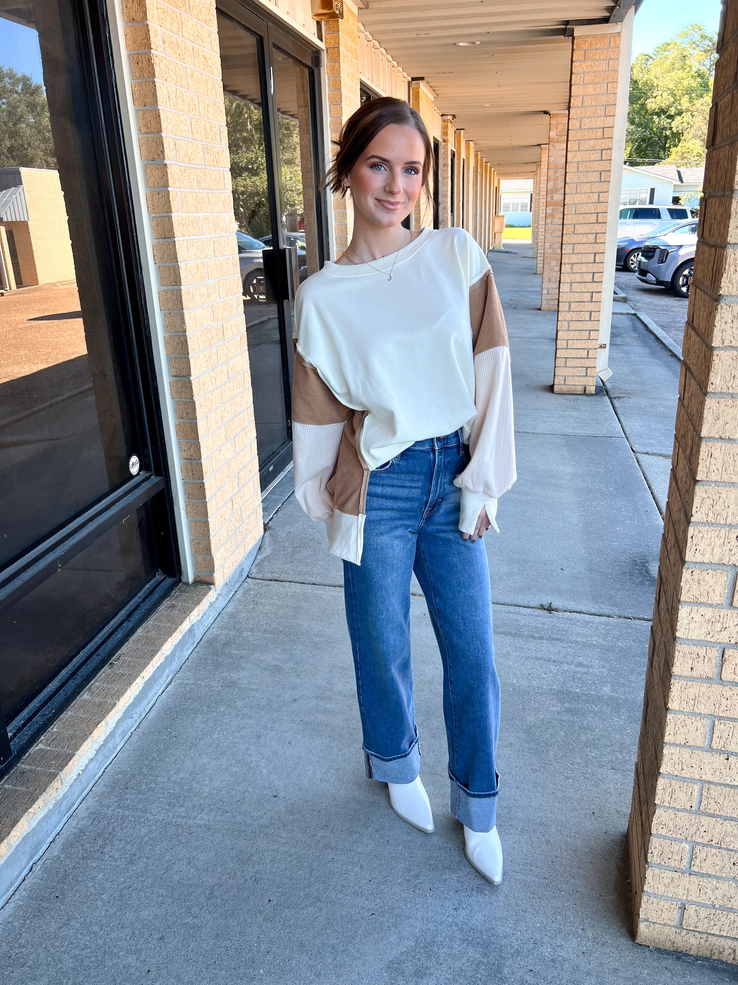 Tate Color Block Oversized Pullover-Oddi-Bin a4,FD 10/28/25,Tops Collection-The Twisted Chandelier