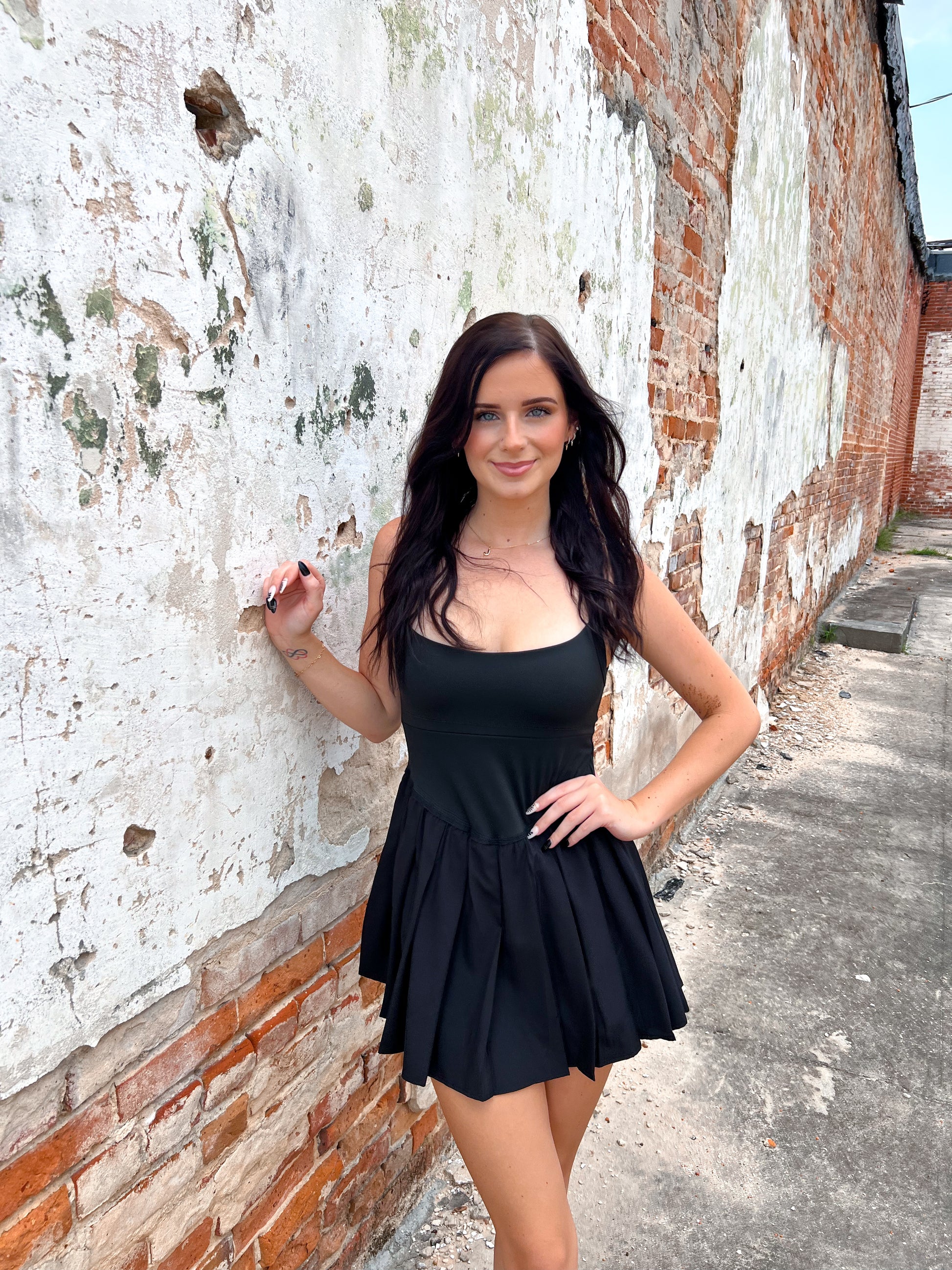 Rue Pleated Skirt Activewear Dress W/ Under Shorts-VERY J-Bin C4,FD 06/17/25-The Twisted Chandelier