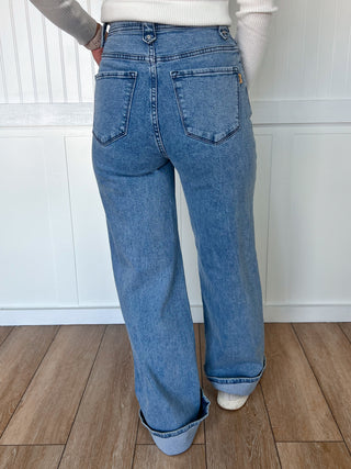 Sutton Wide Leg Medium Stone Rigid Comfort Stretch Jeans-Vibrant M.i.U-BIN A2,bottoms-The Twisted Chandelier