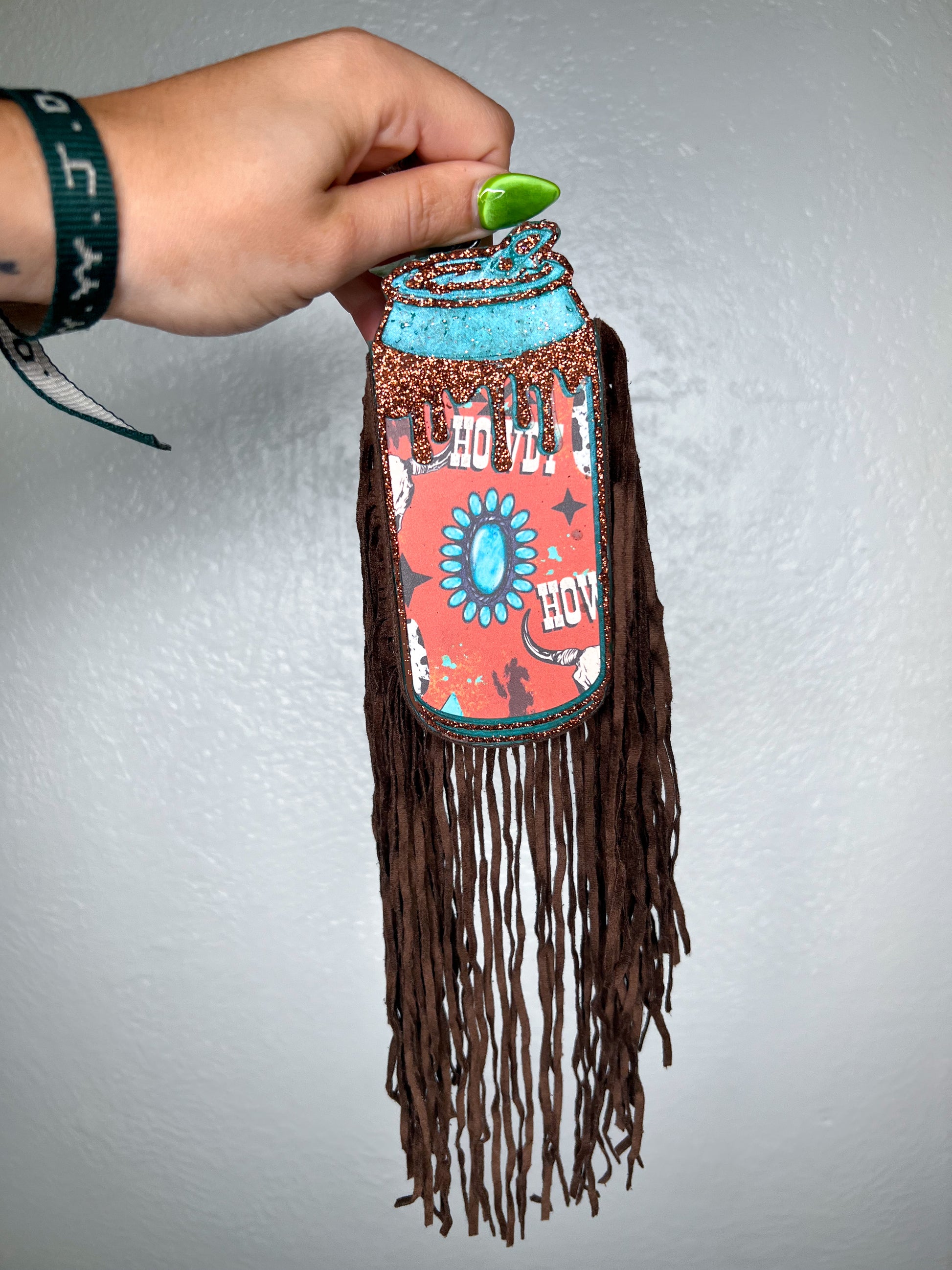 Drip can freshies | Western Brown Leather Fringe-Vehicle Air Freshener-Ginger & Lace-The Twisted Chandelier