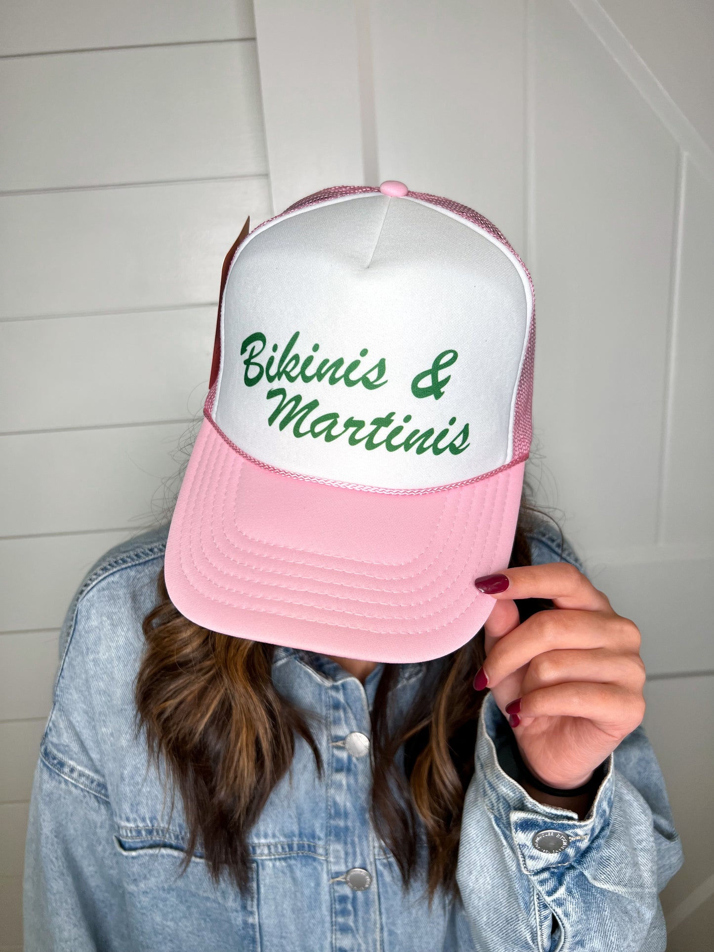 Bikinis and Martinis Snapback Foam Trucker Hat-Trucker Hat-Turquoise & Tequila-CR 04/21/25-The Twisted Chandelier