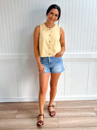 Maggie Gingham Sleeveless Top
