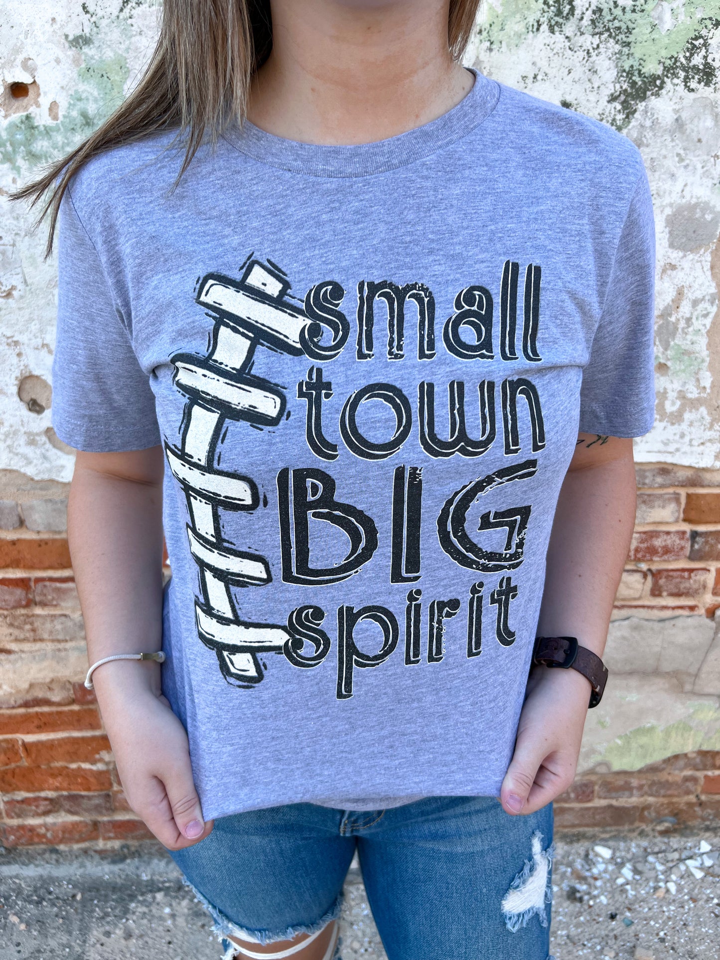 Small Town Big Spirit Tee-Shirts-p&pd-$25 & Under Sale, 11/28/23 md, 2nd md, Bin a6, Tops Collection-The Twisted Chandelier