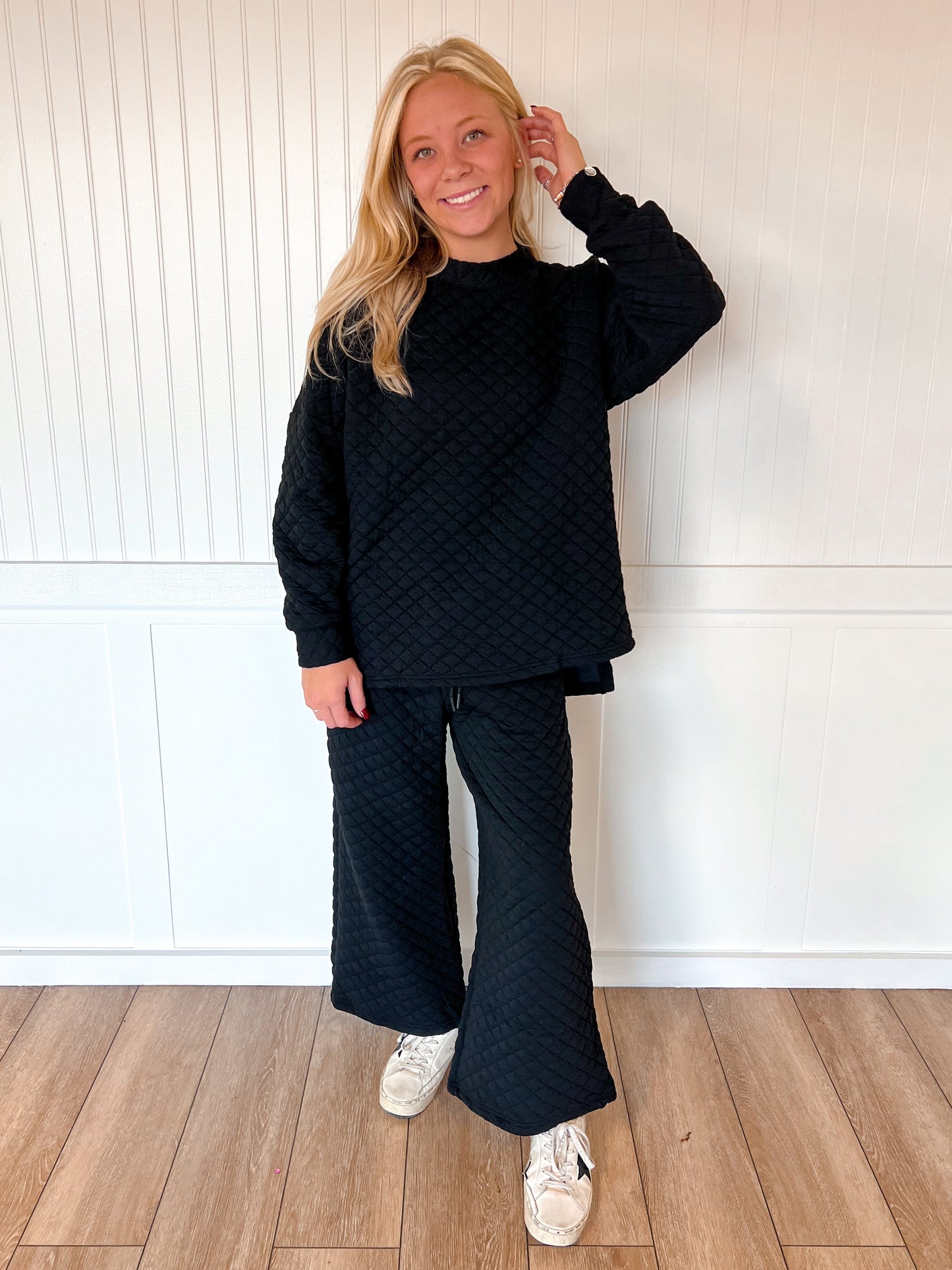 Karen Solid Warm Quilted Matching Set-BEESON RIVER-Small-Black-The Twisted Chandelier