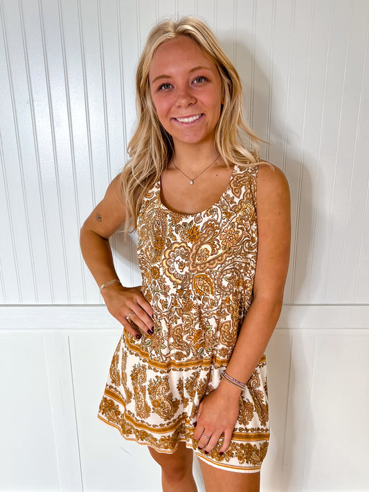 Haven Paisley Print Sleeveless Romper-Apparel & Accessories-Heyson-& Jumpsuits,08/08/24,1st md,BIN A 3,DJR,Dresses,ER1175,Fd 05/28/24,Max Retail,Rompers-The Twisted Chandelier