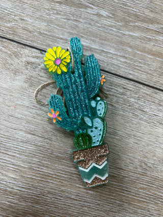 Cactus Car Freshie-Car Freshie-Southern Creek Wholesale-Coconut Cream Crush-The Twisted Chandelier